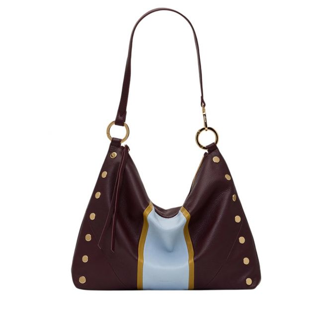 Hammitt Kyle Large Shoulder Bag, Regatta Stripe and Yellow Gold Tone Hardware