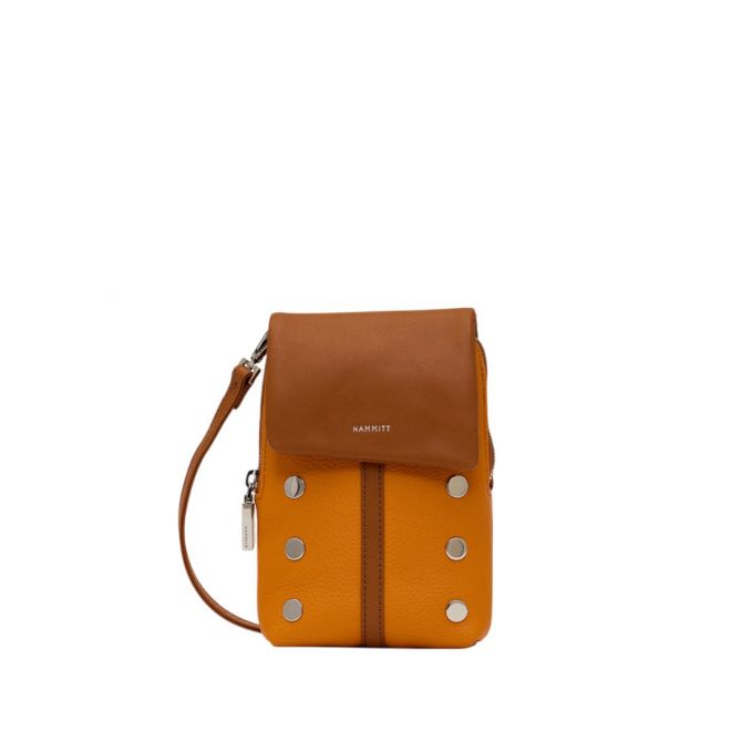 Hammitt VIP Mobile Crossbody, Tailored Tangerine and Silver Hardware