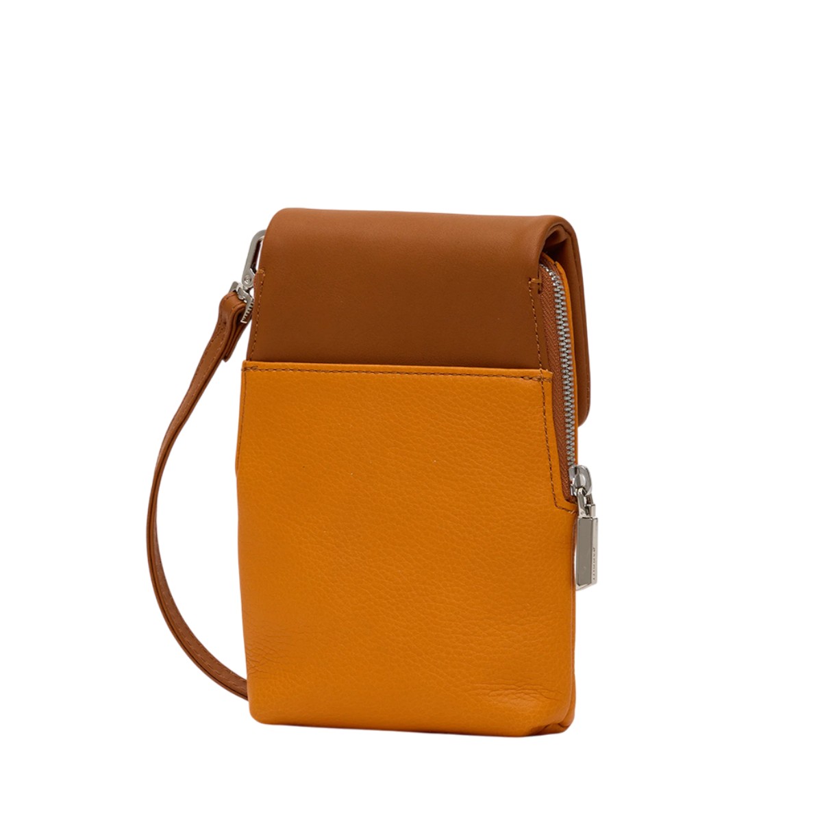 Hammitt VIP Mobile Crossbody, Tailored Tangerine and Silver Hardware