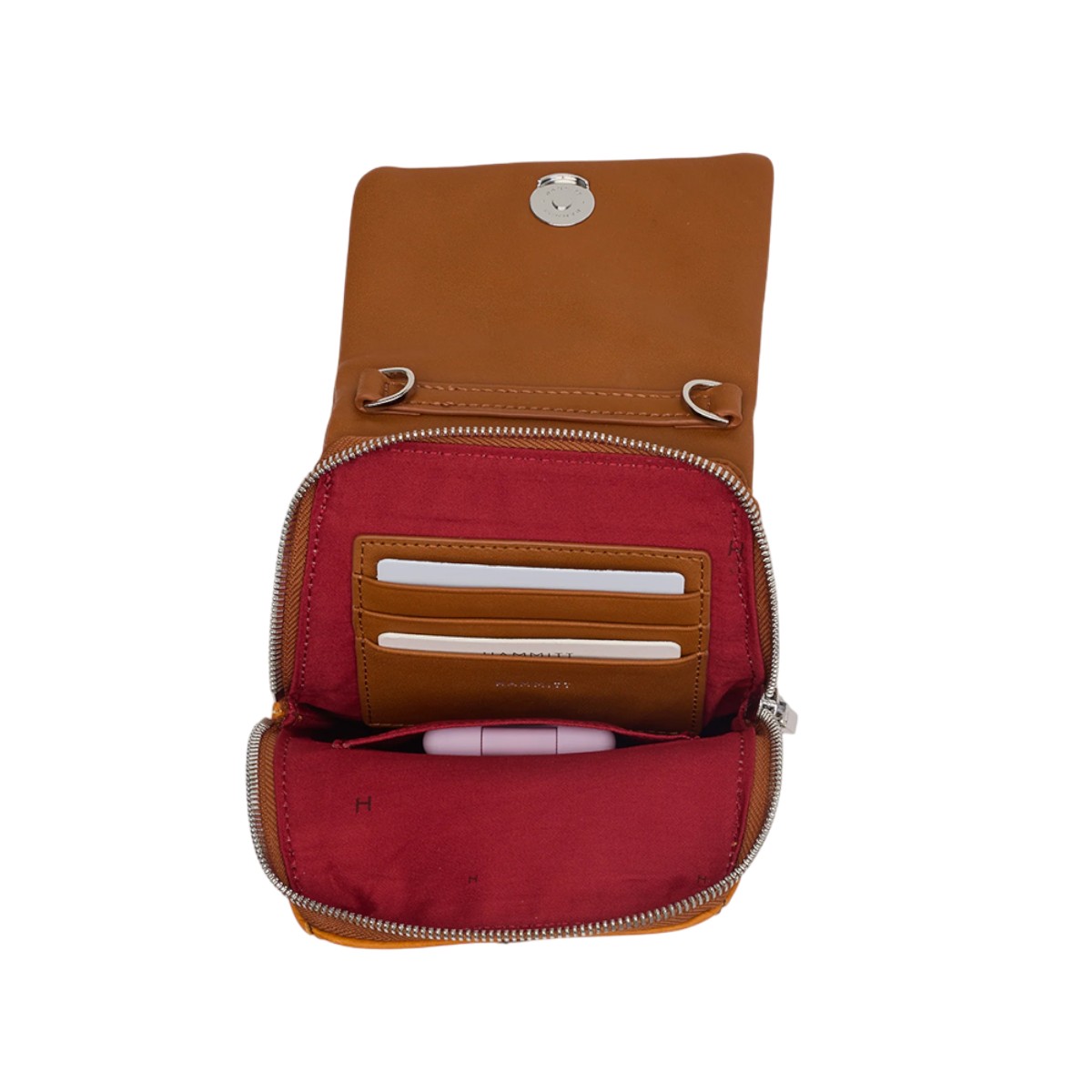 Hammitt VIP Mobile Crossbody, Tailored Tangerine and Silver Hardware