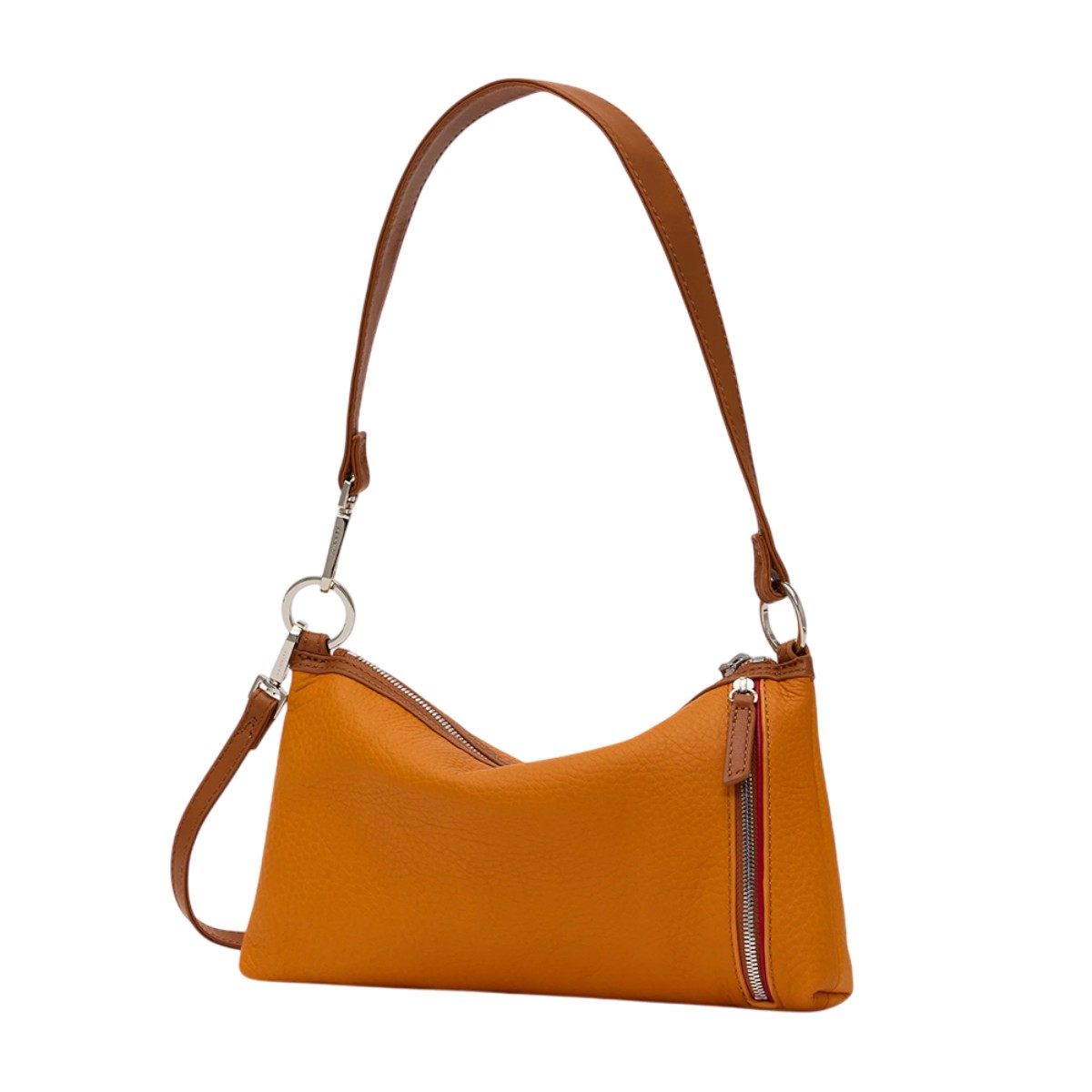 Hammitt Kyle Small Shoulder Bag, Tailored Tangerine and Silver Hardware