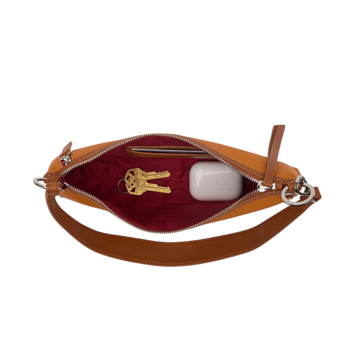 Hammitt Kyle Small Shoulder Bag, Tailored Tangerine and Silver Hardware