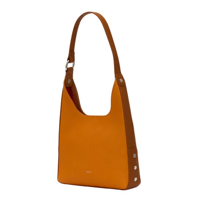 Hammitt Tim Medium Shoulder Bag, Tailored Tangerine and Silver Hardware