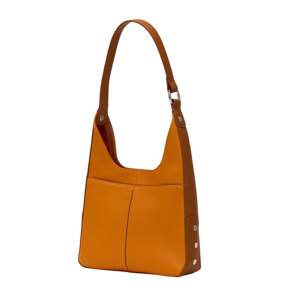 Hammitt Tim Medium Shoulder Bag, Tailored Tangerine and Silver Hardware
