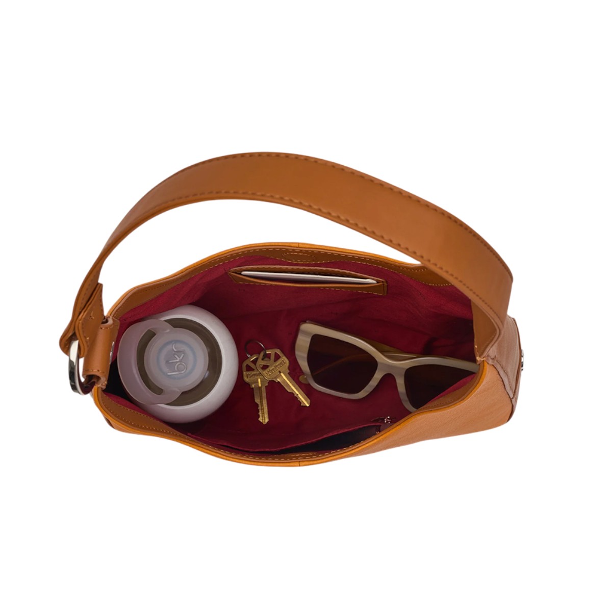 Hammitt Tim Medium Shoulder Bag, Tailored Tangerine and Silver Hardware