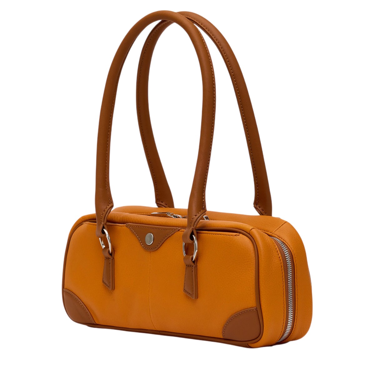 Hammitt Meredith Small Top Handle Bag, Tailored Tangerine and Silver Hardware