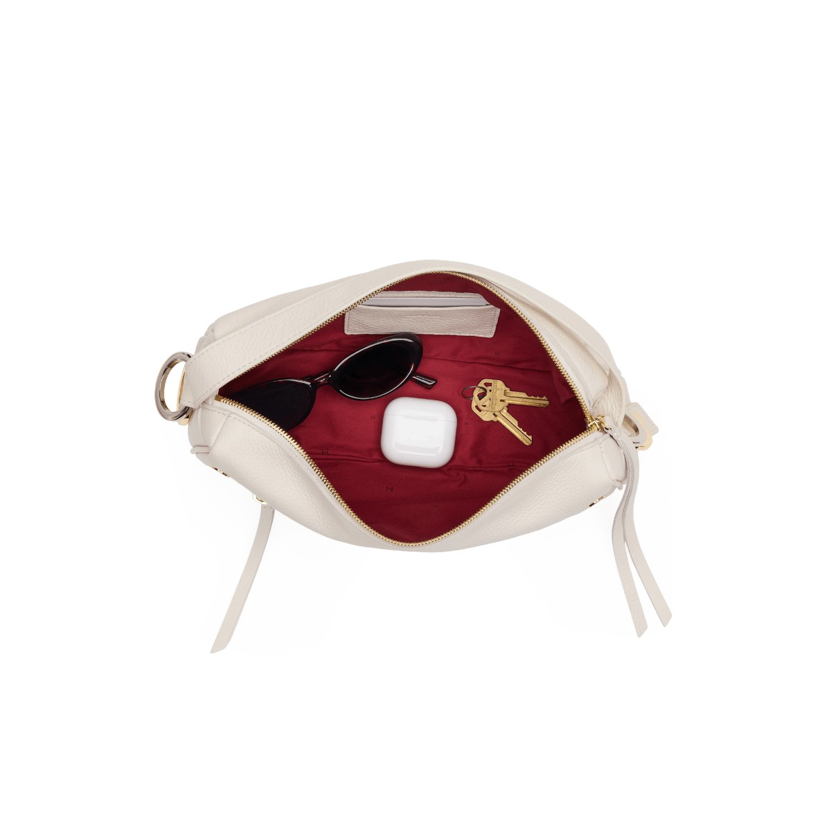 Hammitt Doxie Medium Shoulder Bag, Calla Lily White and Gold Silver Hardware