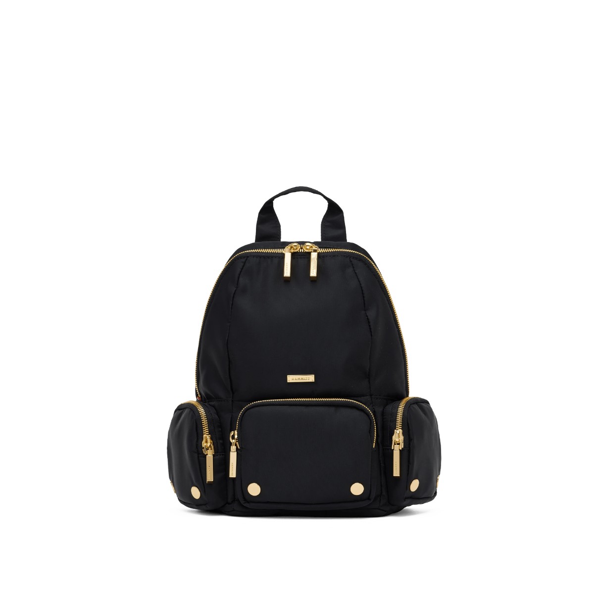 Hammitt Hunter Medium Backpack, Black Nylon Cargo and Gold Hardware