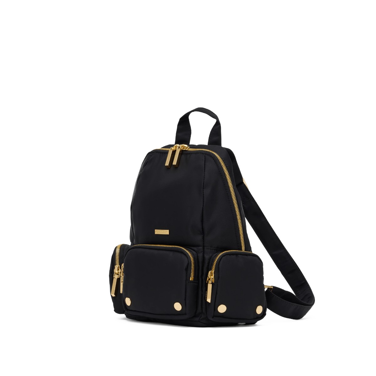 Hammitt Hunter Medium Backpack, Black Nylon Cargo and Gold Hardware