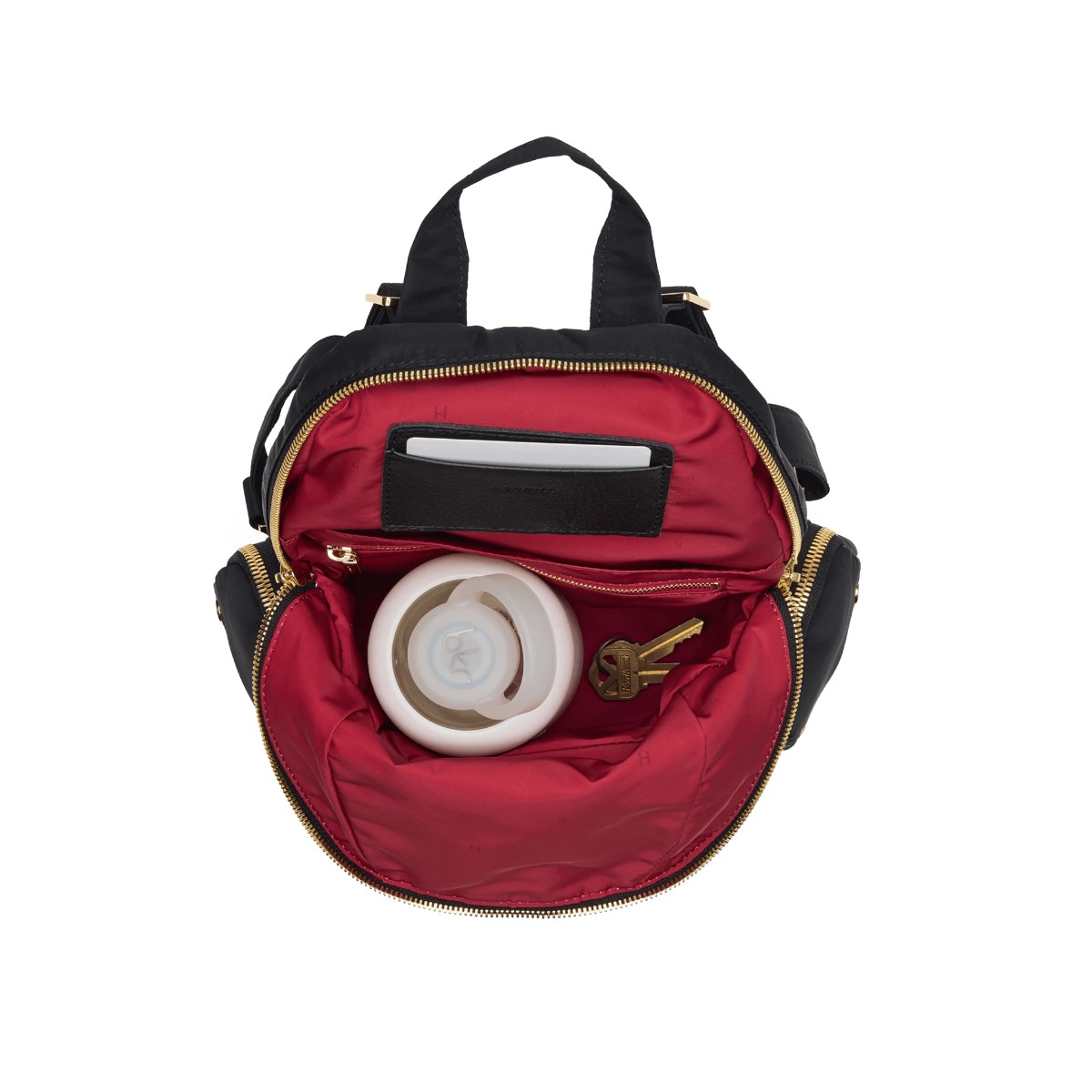 Hammitt Hunter Medium Backpack, Black Nylon Cargo and Gold Hardware