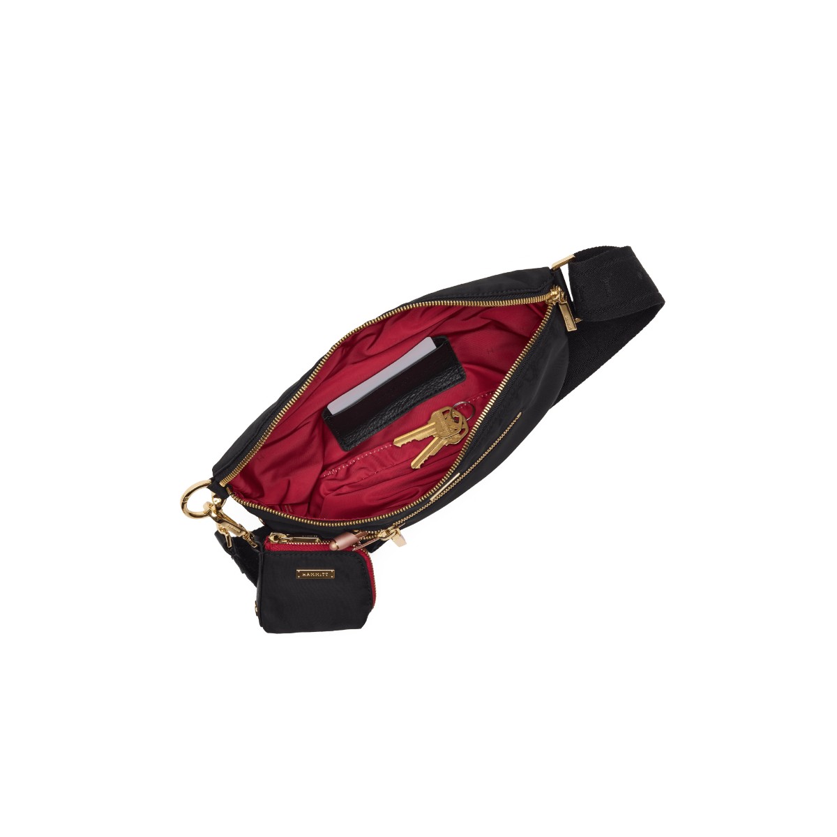 Hammitt Charles Medium Crossbody, Black Nylon Cargo and Gold Hardware