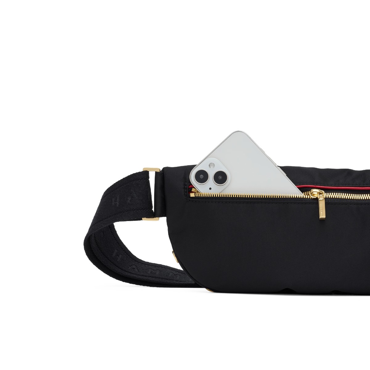 Hammitt Charles Medium Crossbody, Black Nylon Cargo and Gold Hardware