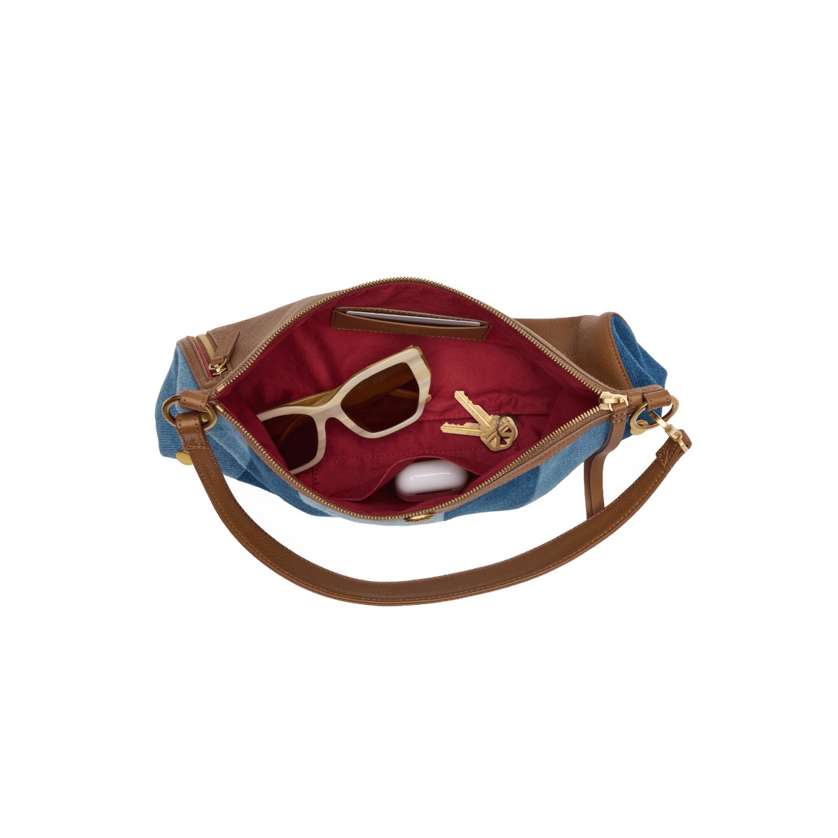 Hammitt Kyle Medium Shoulder Bag, Silverlake and Antique Gold Hardware