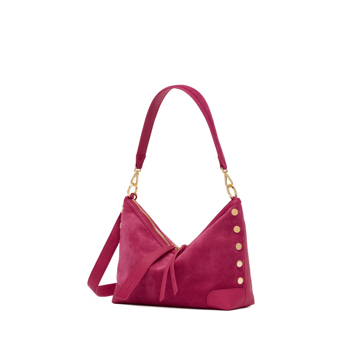 Hammitt Grace Medium Shoulder Bag, Calypso Suede and Gold Hardware