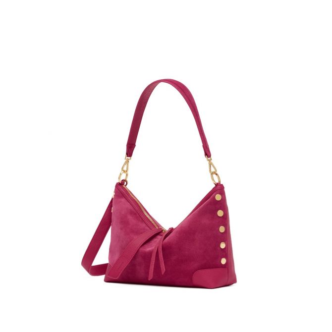 Hammitt Grace Medium Shoulder Bag, Calypso Suede and Gold Hardware