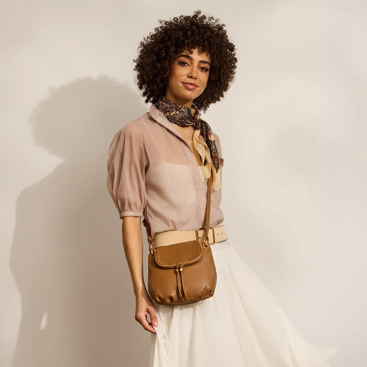 HOBO Fern Zip-Flap Crossbody Bag, Timber Brown