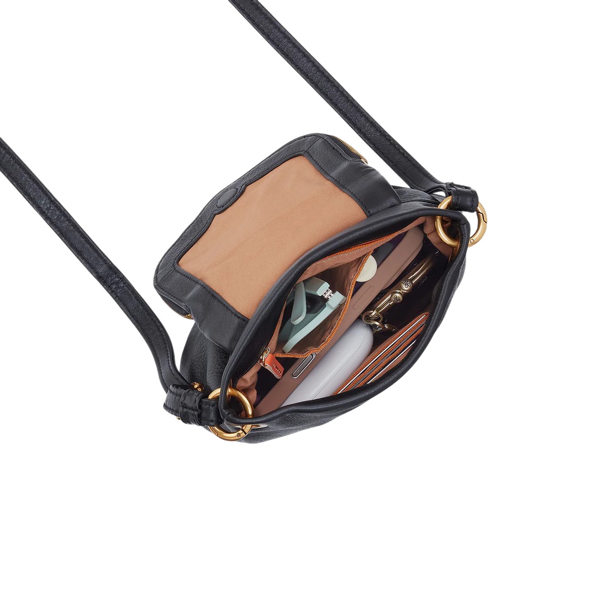 HOBO Fern Zip-Flap Crossbody Bag, Black
