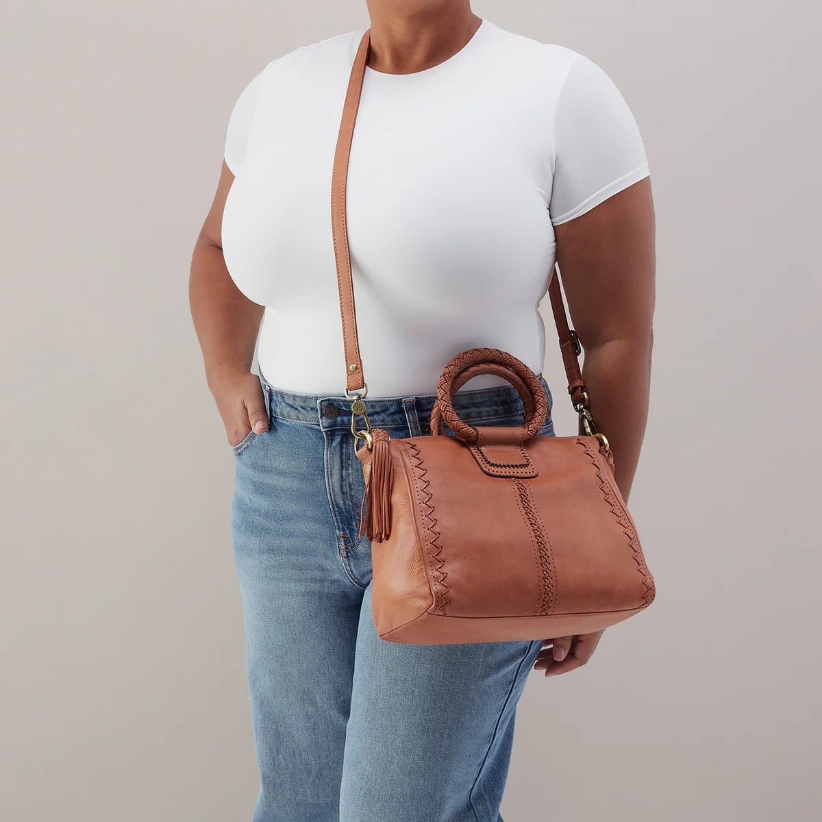 HOBO Sheila Medium Satchel Top Handle Bag, Harvest Wheat