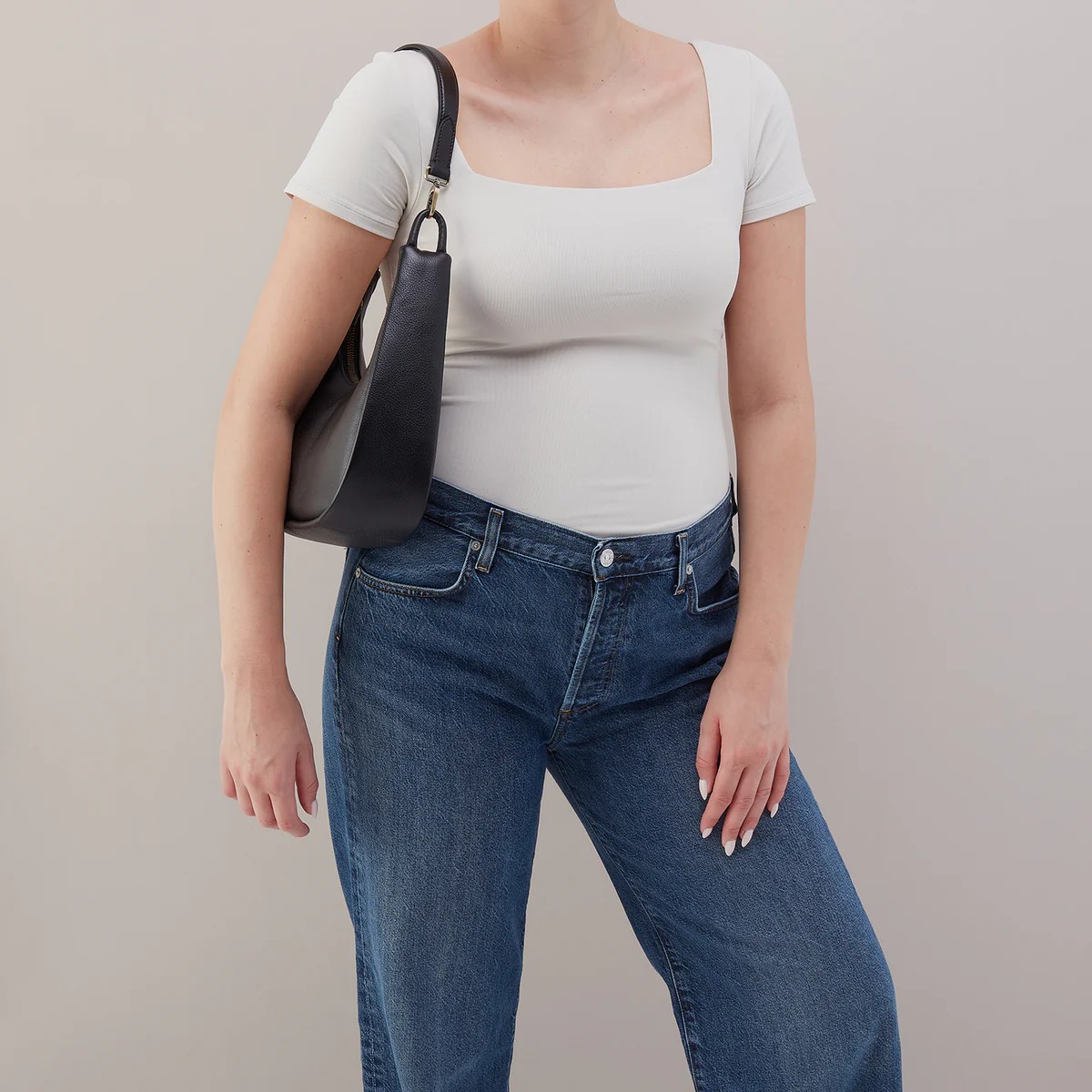 HOBO Cass Smaller Shoulder Bag, Black