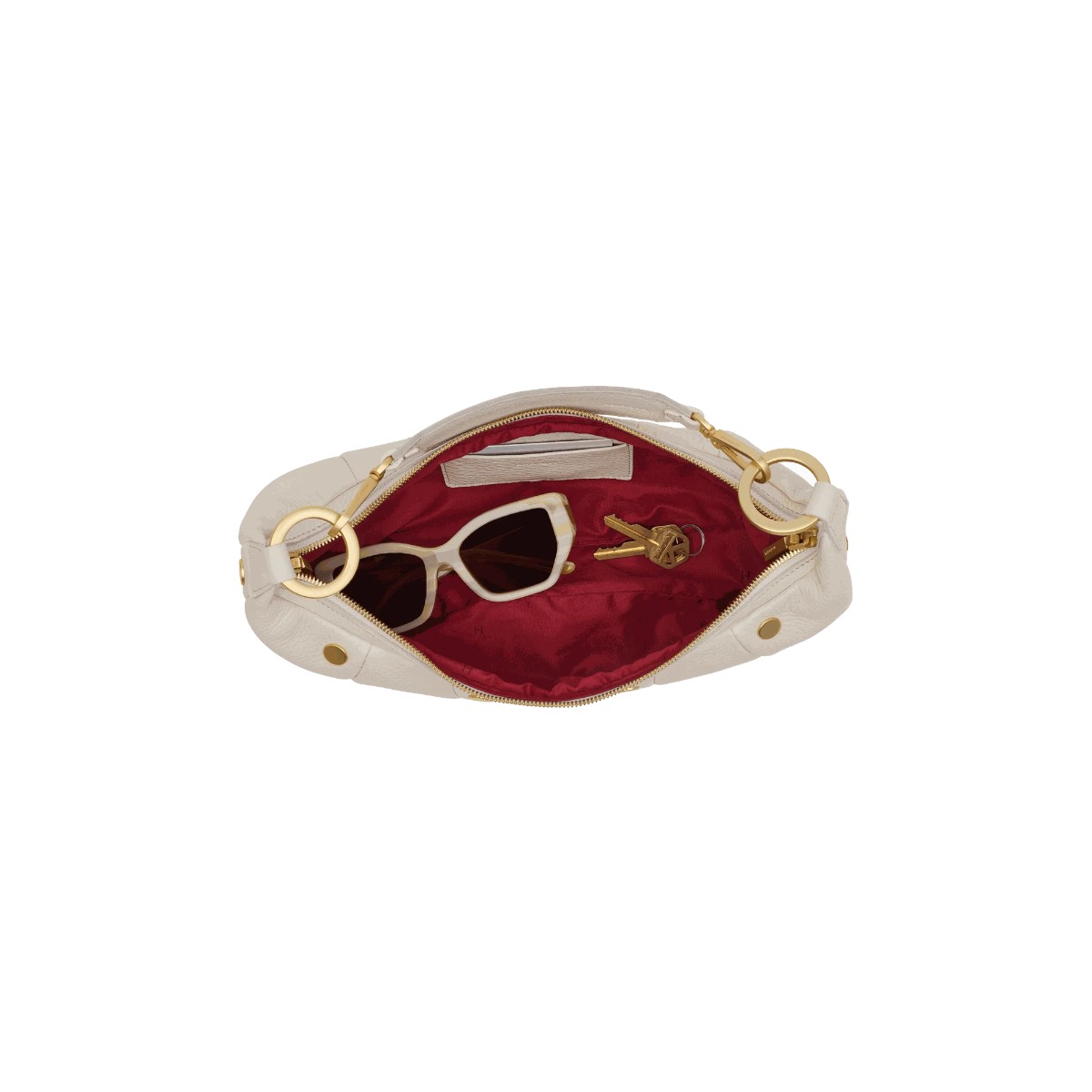 Hammitt Erica Small Shoulder Bag, Calla Lily White and Brushed Gold Hardware