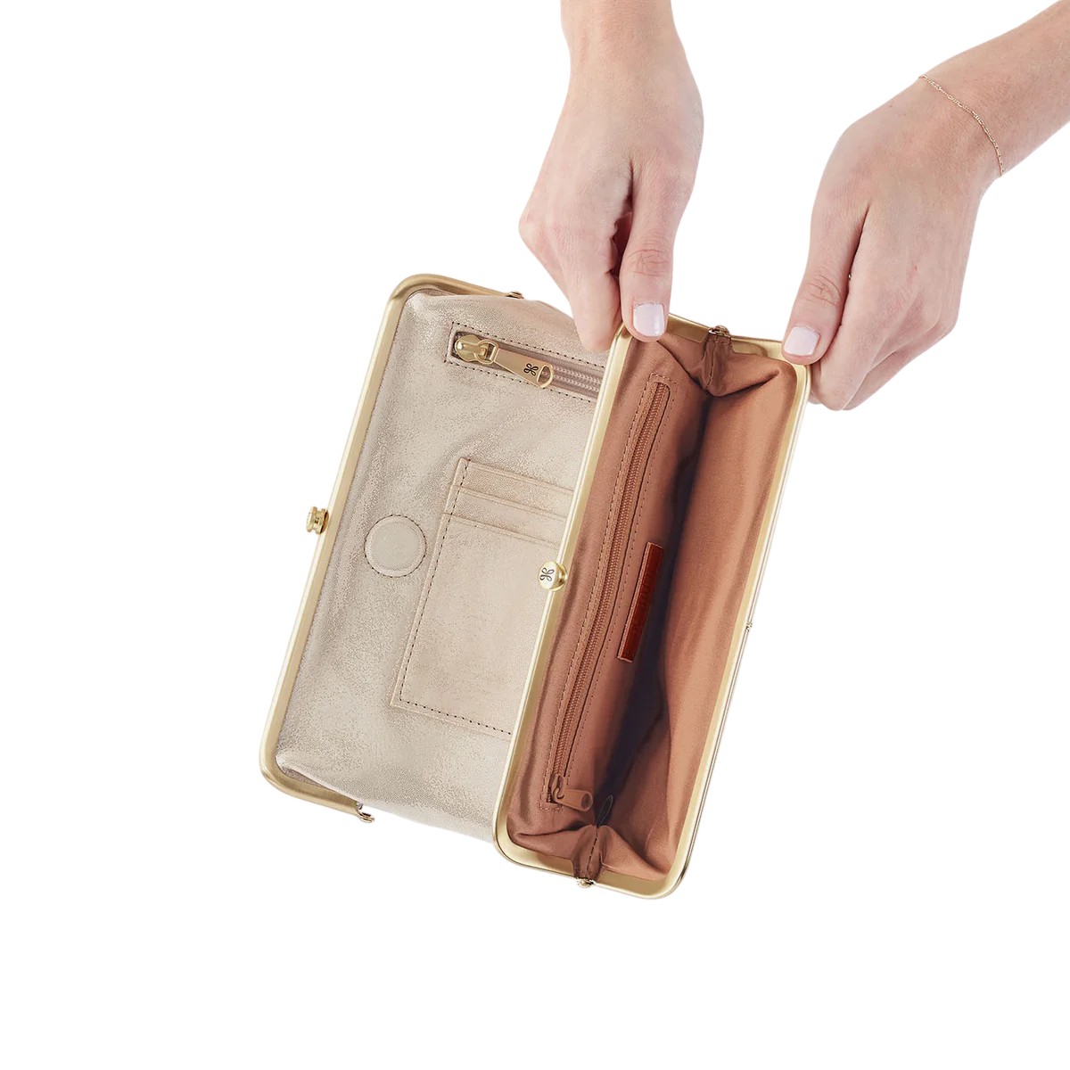 HOBO Lauren Clutch Wallet, Sand Shimmer