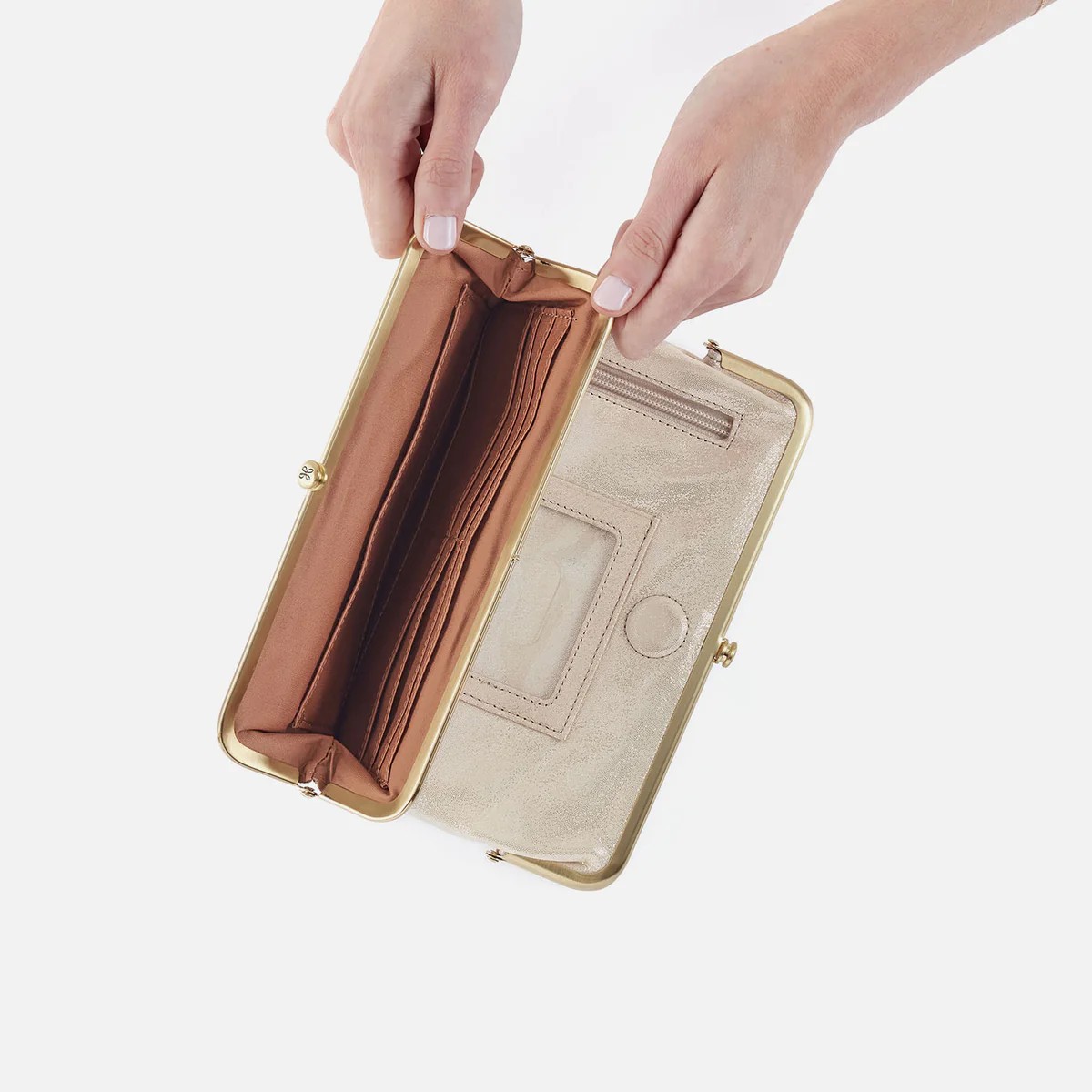 HOBO Lauren Clutch Wallet, Sand Shimmer