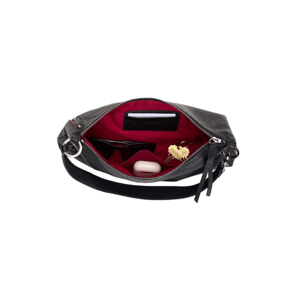 Hammitt Kyle Medium Shoulder Bag, Black and Gunmetal Hardware