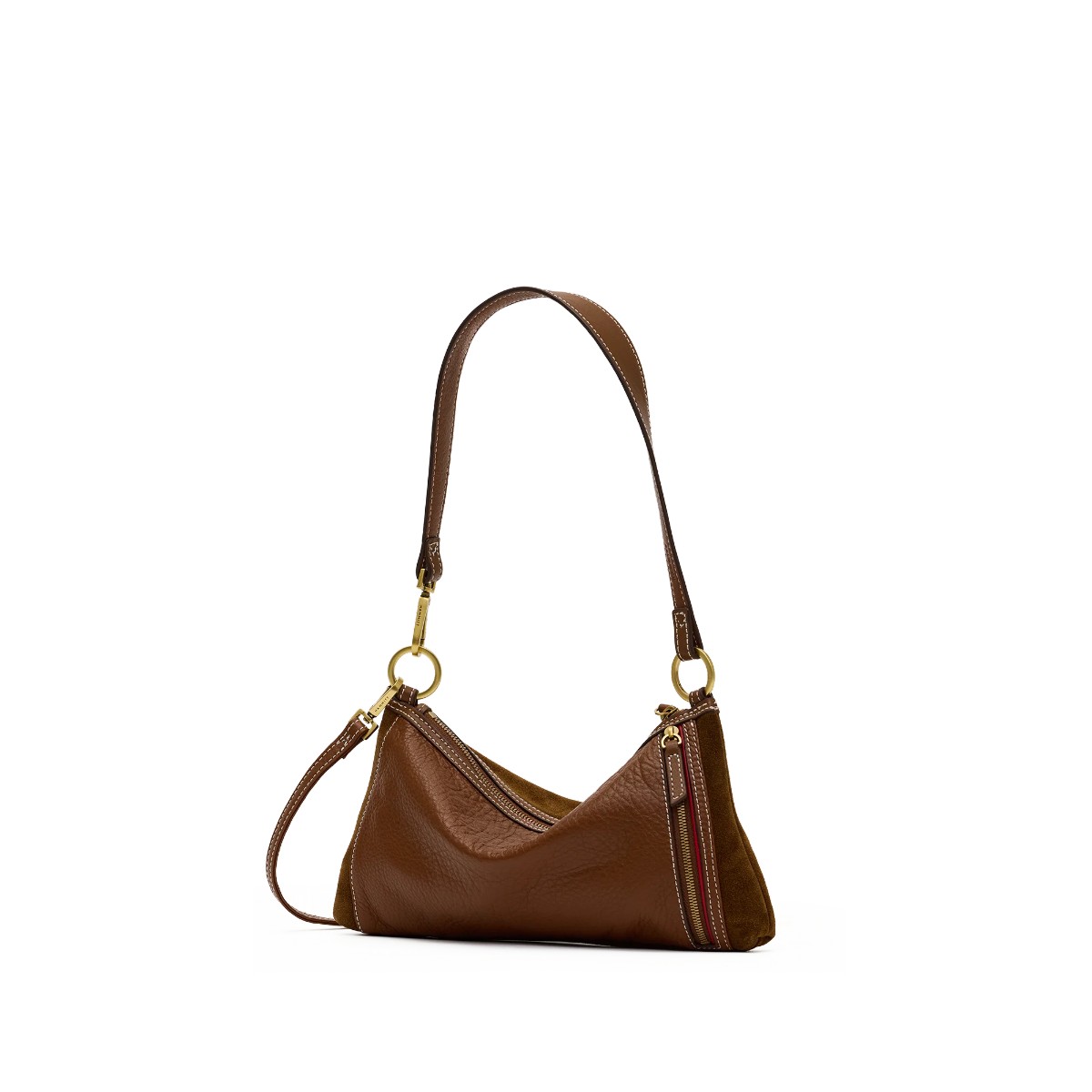 Hammitt Kyle Small Shoulder Bag, Cinnamon Suede and Antique Yellow Gold Hardware