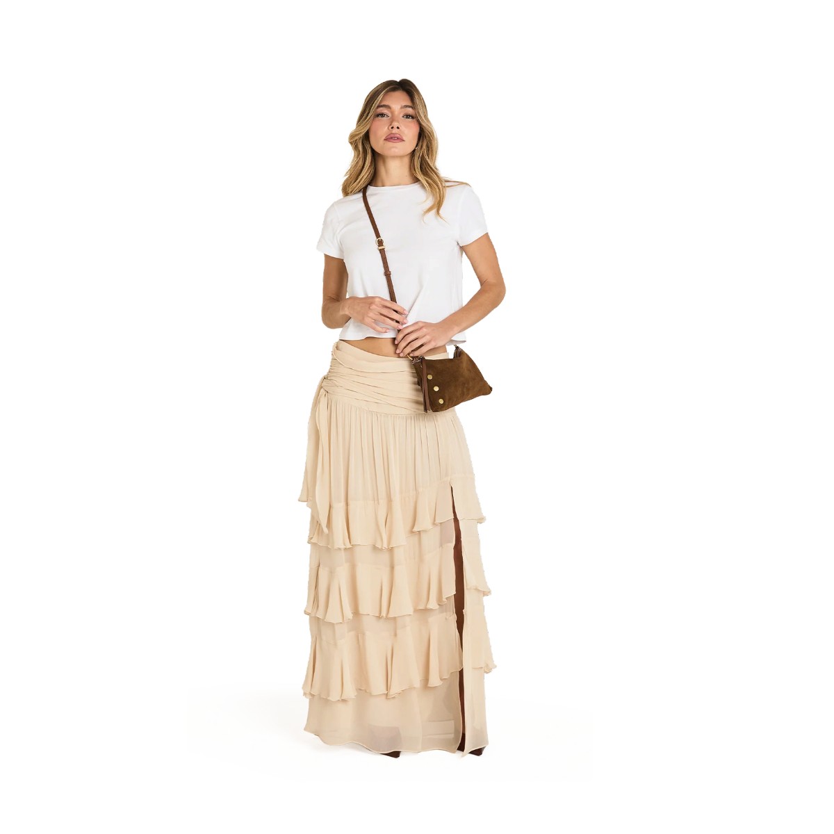 Hammitt Kyle Small Shoulder Bag, Cinnamon Suede and Antique Yellow Gold Hardware