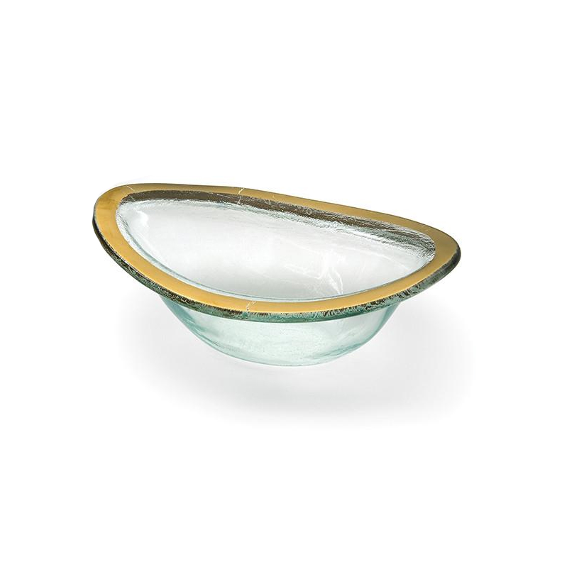 Annieglass Roman Antique Gold Sauce Bowl