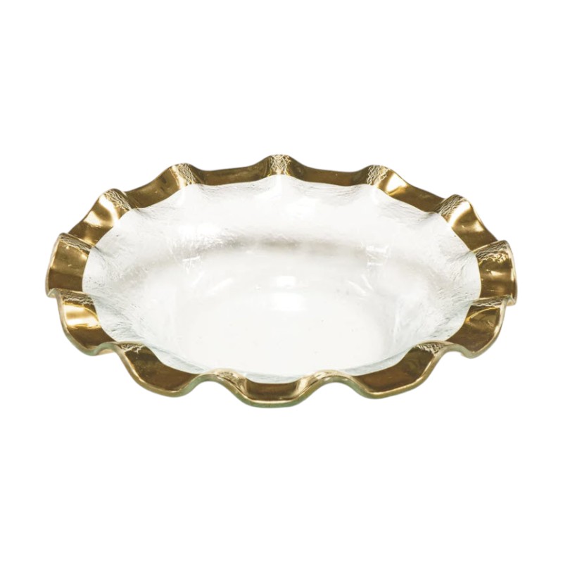 Annieglass Ruffle Medium Serving Bowl, Gold