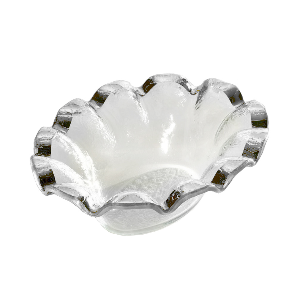 Annieglass Ruffle Platinum Dip Bowl