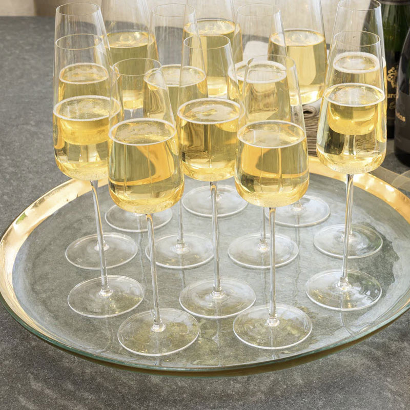 Annieglass Roman Antique Round Party Platter, Gold