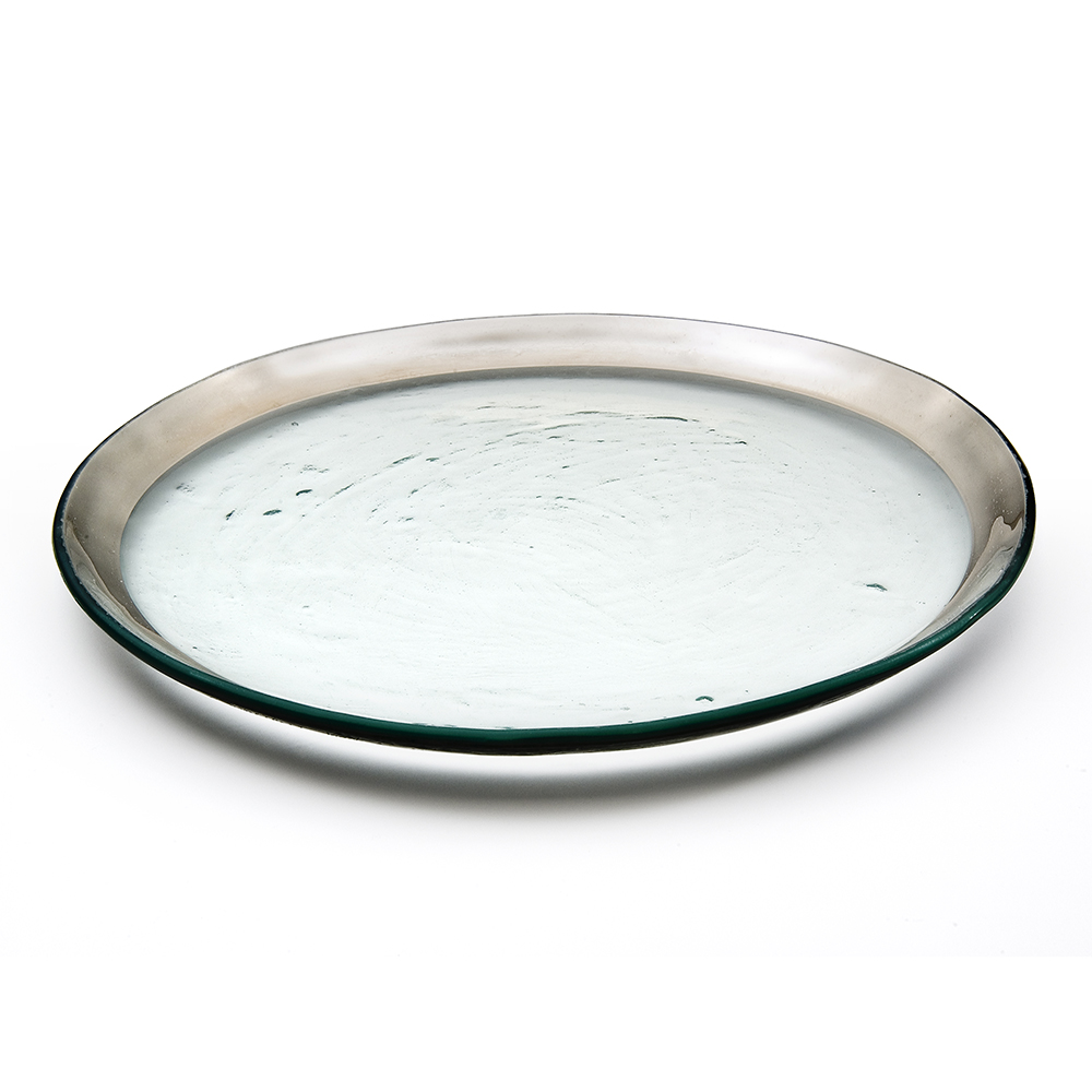 Annieglass Roman Antique Platinum Buffet Plate, 12