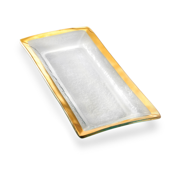 Annieglass Roman Antique Gold Appetizer Tray
