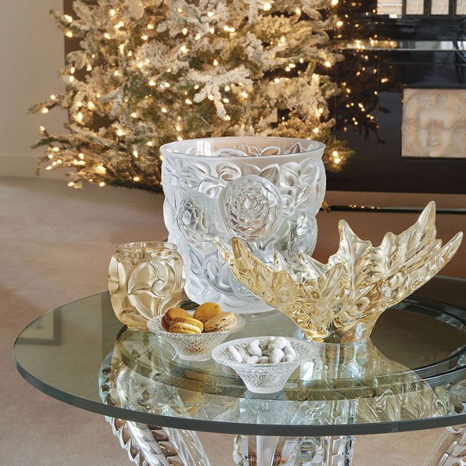 Lalique Champs-Elysees Bowl, Gold Luster Crystal | 1121610 | Borsheims