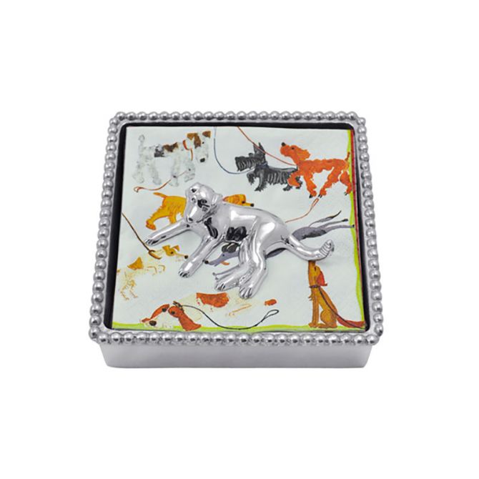 Mariposa Labrador Beaded Napkin Box