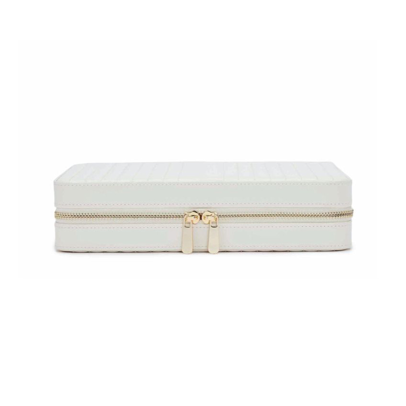 WOLF Maria Large Zip Jewelry Box, White