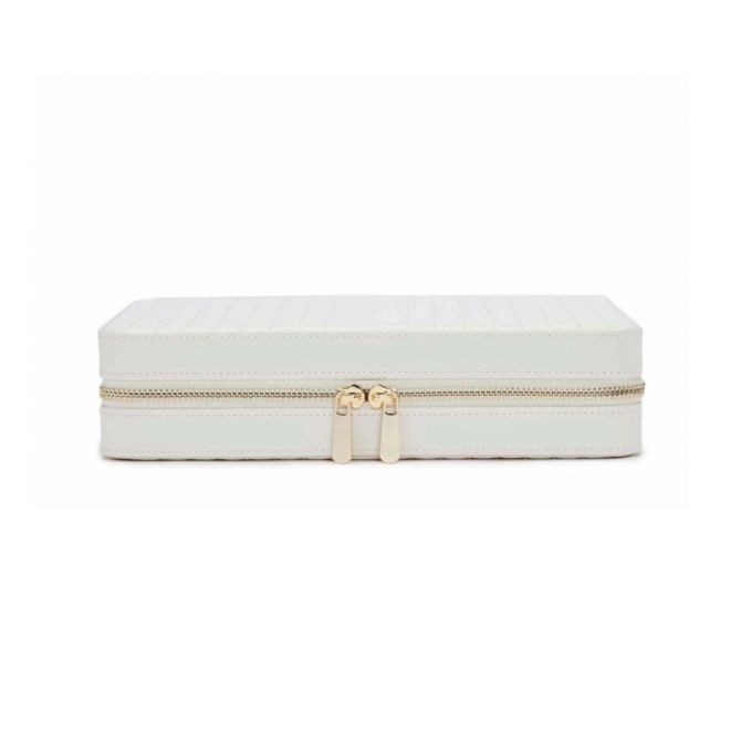 WOLF Maria Large Zip Jewelry Box, White