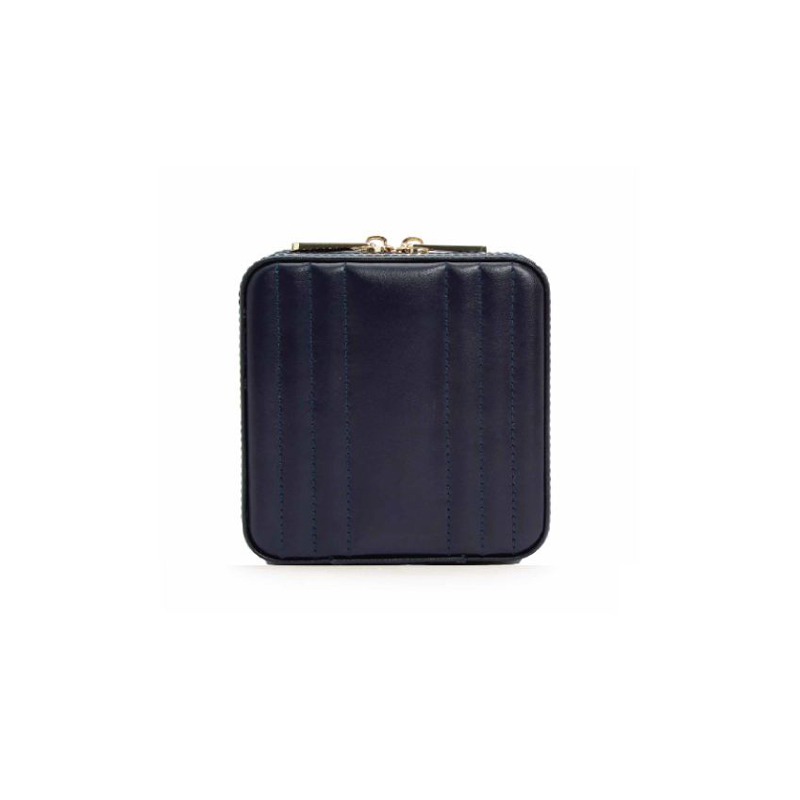 WOLF Maria Square Zip Jewelry Box, Navy