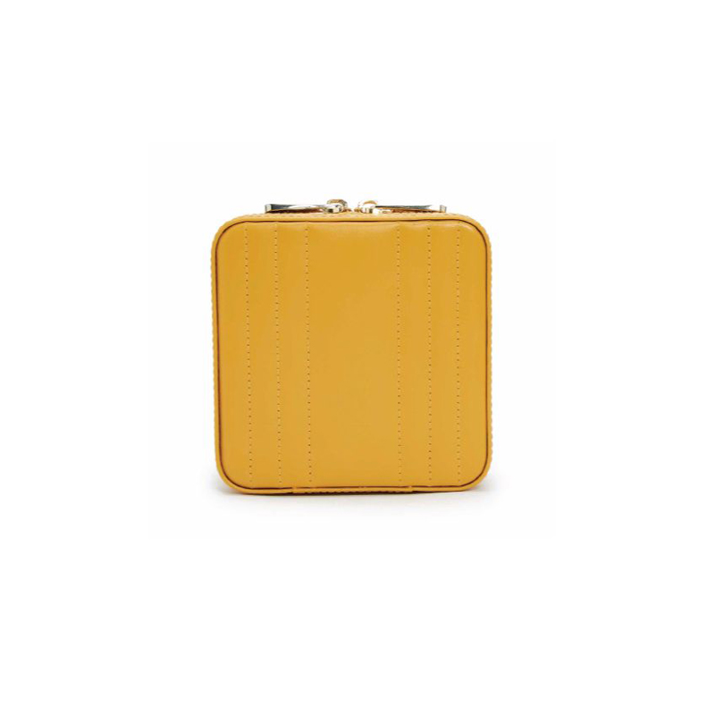 WOLF Maria Square Zip Jewelry Box, Mustard