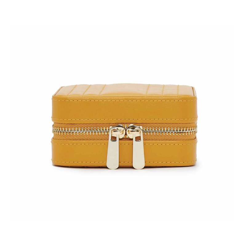 WOLF Maria Square Zip Jewelry Box, Mustard