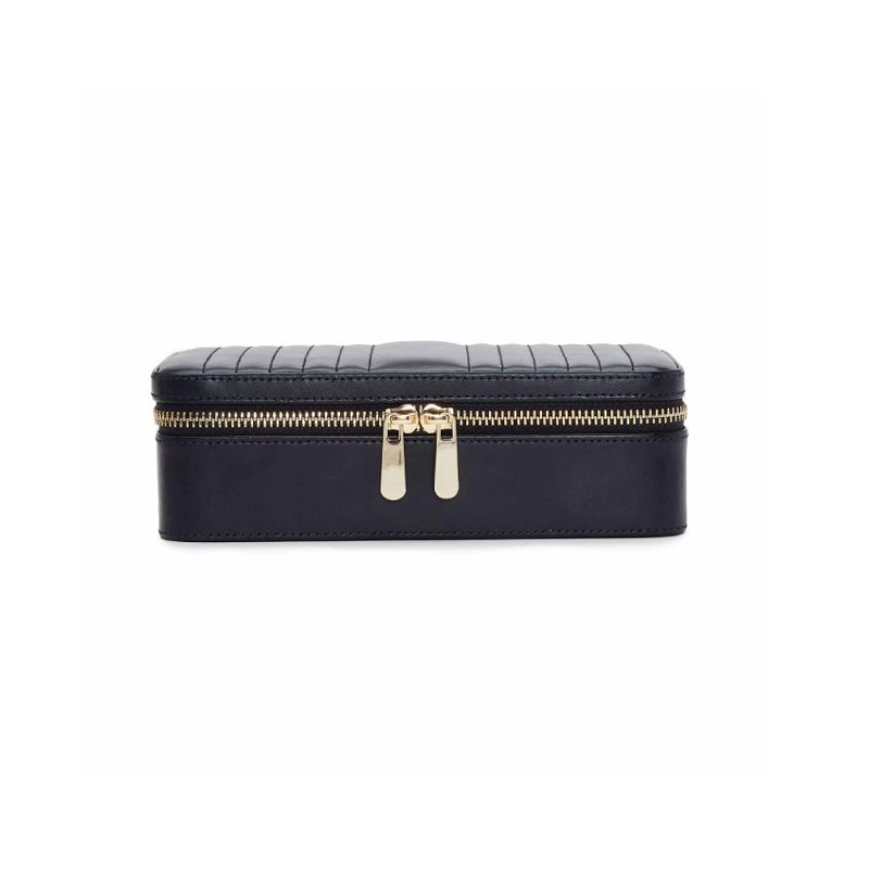 WOLF Maria Med Zip Jewelry Box, Navy