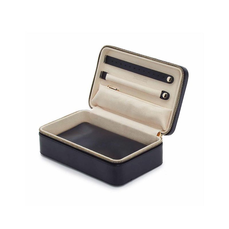 WOLF Maria Med Zip Jewelry Box, Navy