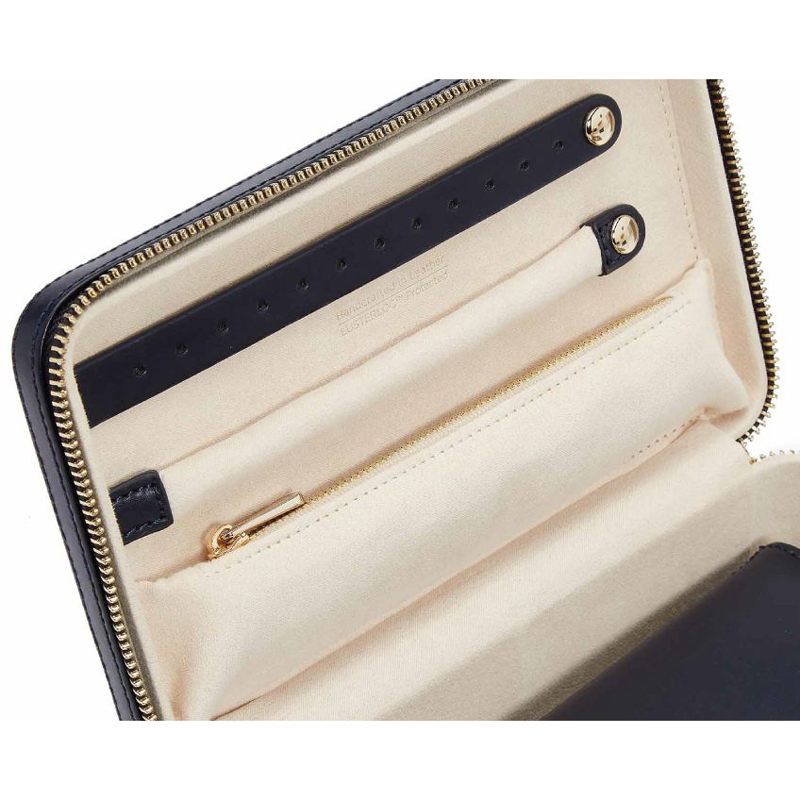 WOLF Maria Med Zip Jewelry Box, Navy