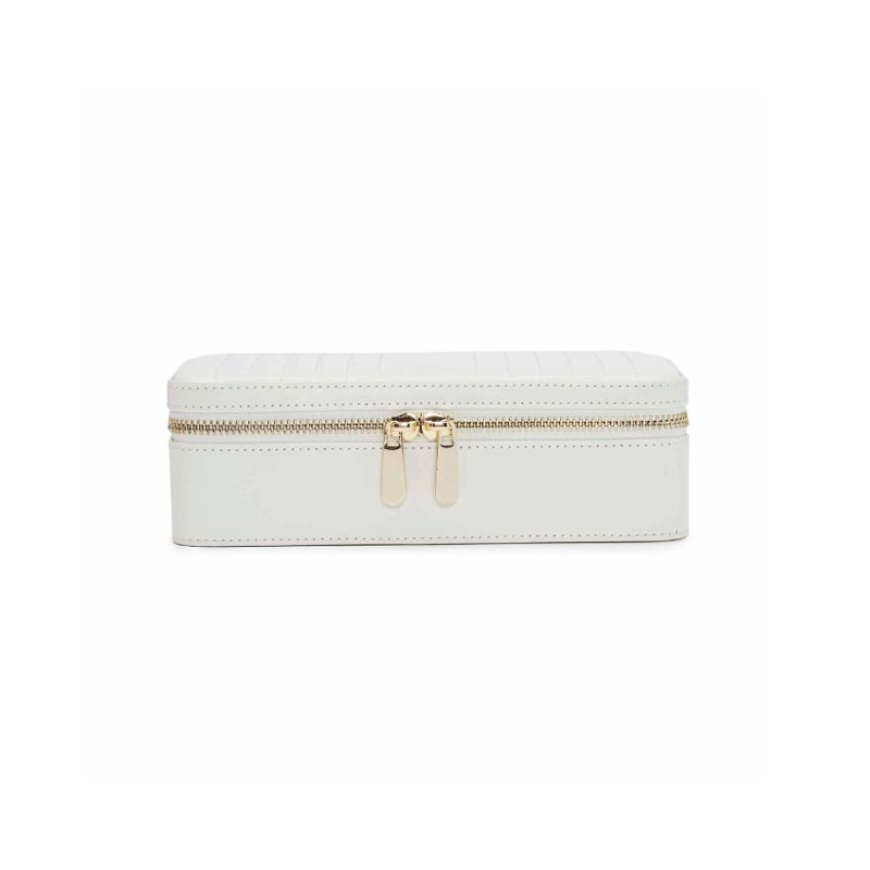 WOLF Maria Med Zip Jewelry Box, White | 766353 | Borsheims