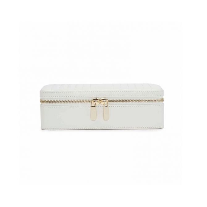 WOLF Maria Med Zip Jewelry Box, White