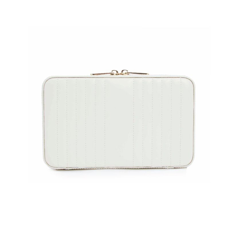 WOLF Maria Med Zip Jewelry Box, White