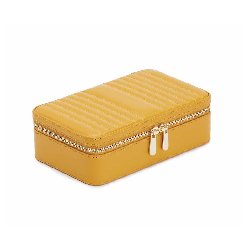 WOlF Maria Medium Zip Jewelry Box, Mustard