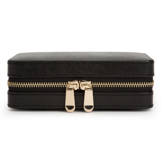 WOLF Palermo Zip Case Jewelry Box, Black Anthracite
